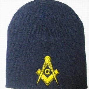 Mason Freemason Masonic Beanie Winter Hat Blue